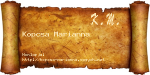 Kopcsa Marianna névjegykártya