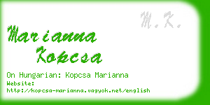 marianna kopcsa business card